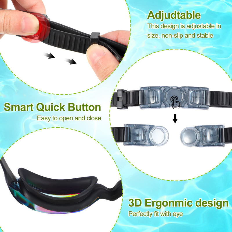 6 Pcs Swim Goggles Swimming Equipment Swimming Goggles Sport Swimming Goggles for Women Men Adult Youth Neon Color - BeesActive Australia
