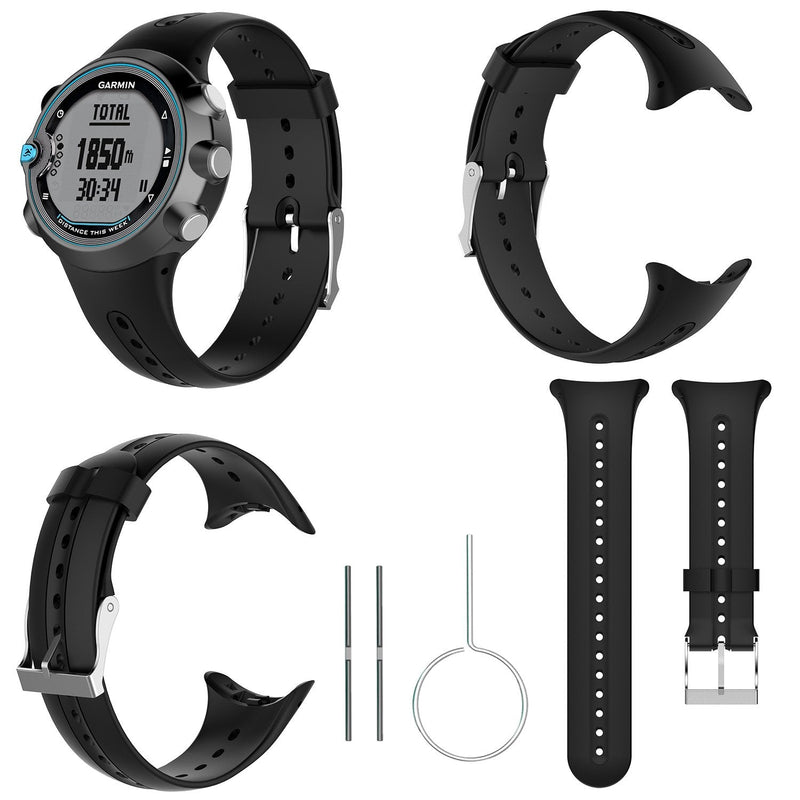 FitTurn Band Compatible with Garmin Swim Watch Bands Replacement Soft Silicone Black Watch Band Sports Strap Wristband Compatible with Garmin Swim Watch - BeesActive Australia