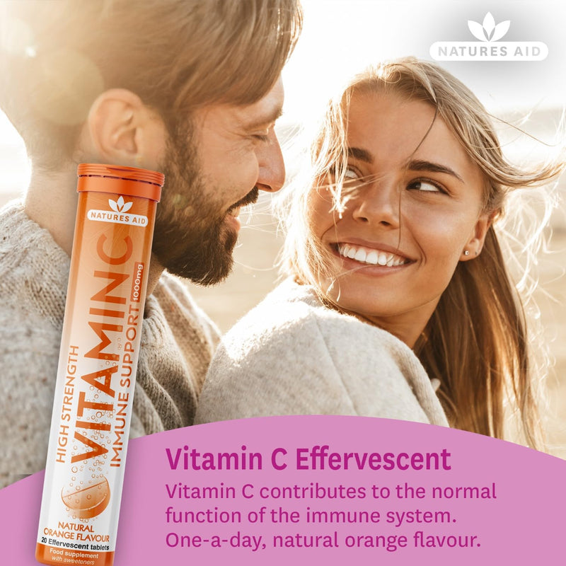 Natures Aid Aid 1000mg Vitamin C Effervescent - Pack of 20 Tablets Vitamin C Effervescent, 20 Tablets - BeesActive Australia