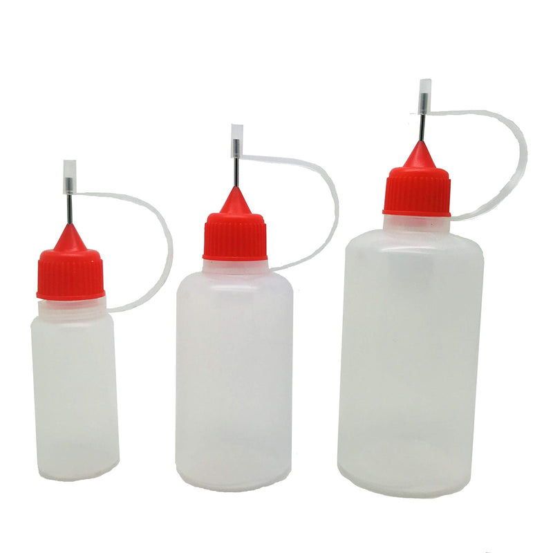 AKORD 5pcs x Empty Plastic Squeezable Liquid Glue Dropper Filling Bottles Needle Tip LDPE (30ml), White - BeesActive Australia