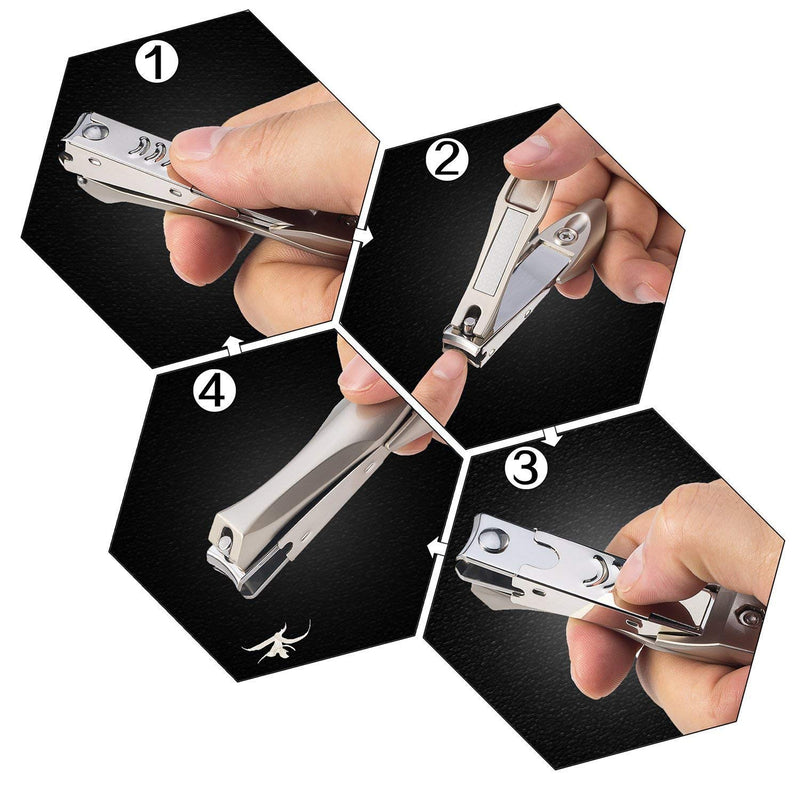 Nail Clippers for Thick Nails-Stainless Steel Nail Cutter with Catcher, No Splash Nail Clippers with Nail File, Sharp and Durable Nail Clipper, for Men and Women, Kids and Seniors,Bionic Design Big-Rose Gold - BeesActive Australia