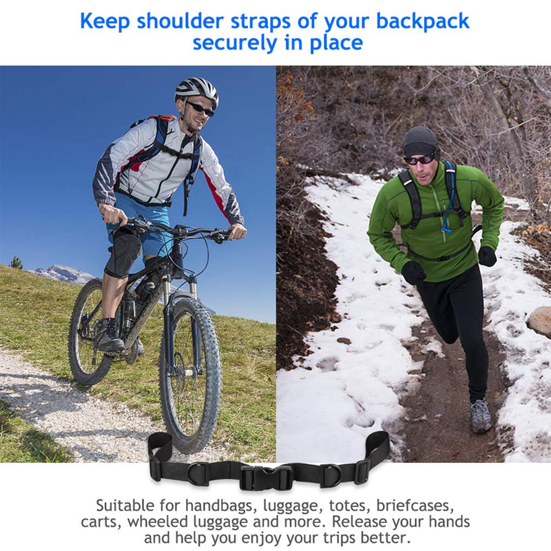 Oziral Backpack Chest Strap [2 Pack] Heavy Duty Adjustable Backpack Sternum Strap Chest Belt with 10 Pieces Zipper Pulls - BeesActive Australia