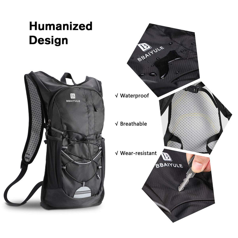 B BBAIYULE Hydration Backpack with 2L Water Bladder, Hydration Packs for Cycling Biking Running Hiking Climbing Skiing , Lightweight Water Backpack with Hydration Bladder for Men and Women Black - BeesActive Australia