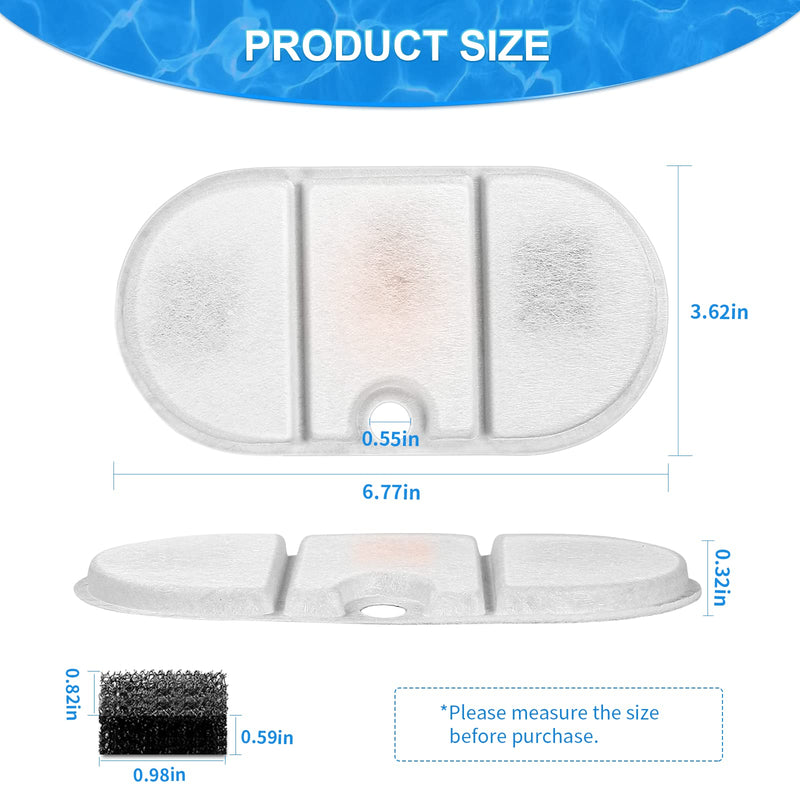 VinDox Cat Water Fountain Filter,Cat Fountain Filter Replacement and Sponge Filter for 71oz/2.1L Pet Water Fountain 16 Filter + 16 Sponges - BeesActive Australia
