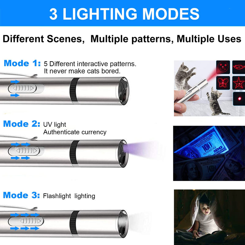 AYZUTQL Cat Laser Pointer Toy, Cat Laser Toy Rechargeable Laser Pointer Cat Toys for Indoor Cats Chaser Laser Light Interactive Exercise Toys for Indoor Playing Cat Toy Lazer Pointer handheld laser for cats - BeesActive Australia