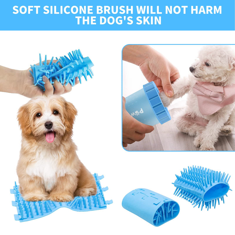 Dog Paw Cleaner, Dog Paw Washer, Paw Buddy Muddy Paw Cleaner, Pet Foot Cleaner for Small Medium Large Breed Dogs/Cats (with 3 absorbent towel) Blue - BeesActive Australia