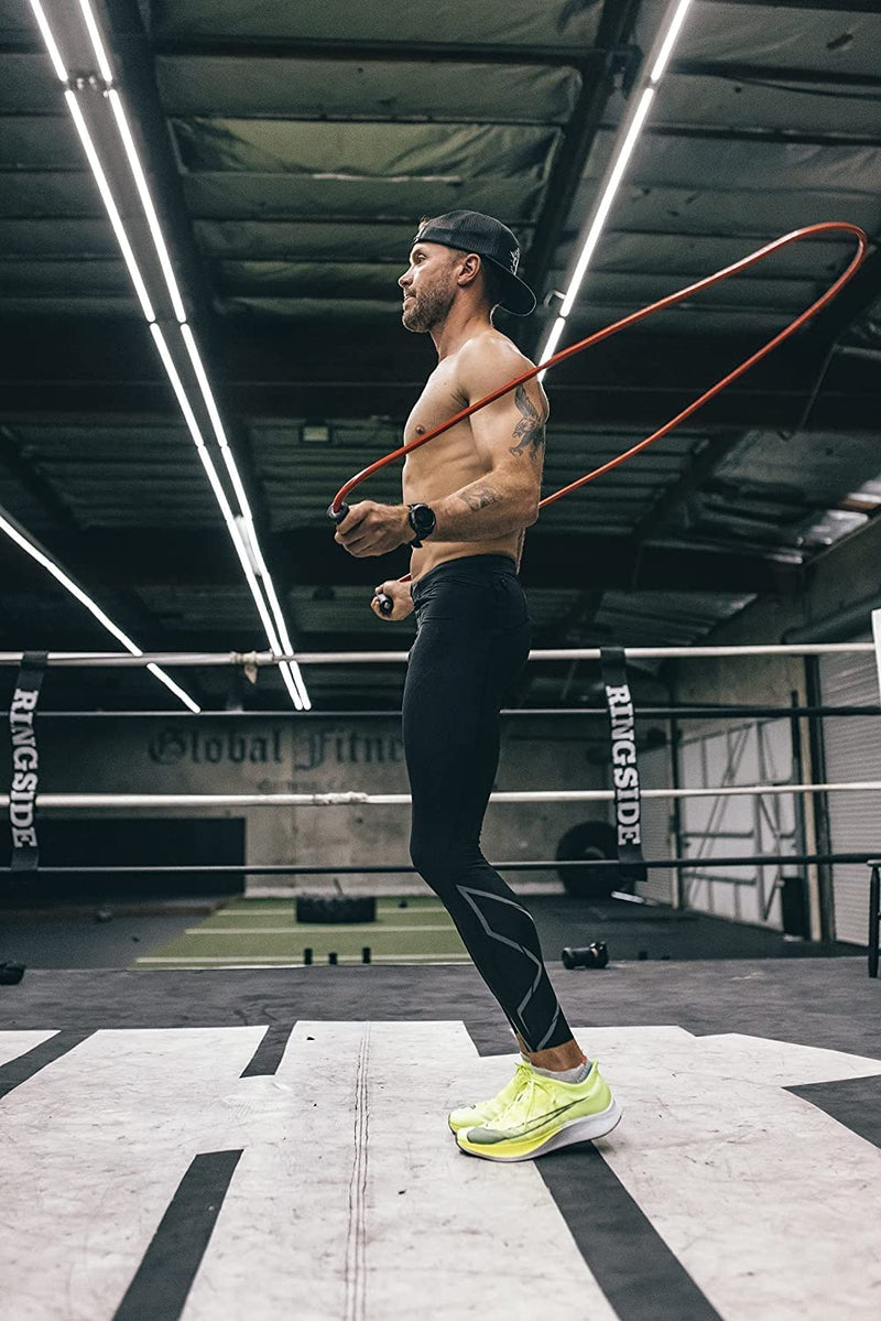 EliteSRS, Muay Thai 2.0 Weighted Jump Rope - Heavy 1.5lb PVC Drag Rope Matte Black - 10FT - BeesActive Australia