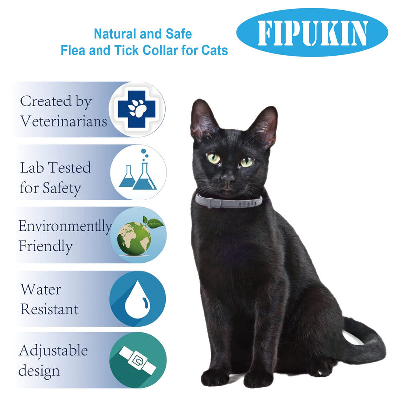 Fipukin Flea and Tick Collar for Cats, Natural and Safe Flea and Tick Collar for Cats, Waterproof, One Size Fits All, Free Comb and Tick Removal Tool, Charity! 1-Pack - BeesActive Australia