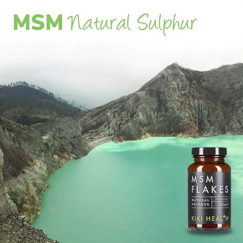 KIKI Health Natural MSM Flakes Minerals Supplements - Pure Natural Sulphur for Joints, Skin, Hair & Nails - Gluten-Free & Allergen-Free MSM Supplements - No Additives Easy Formulation 200g 200 g (Pack of 1) - BeesActive Australia