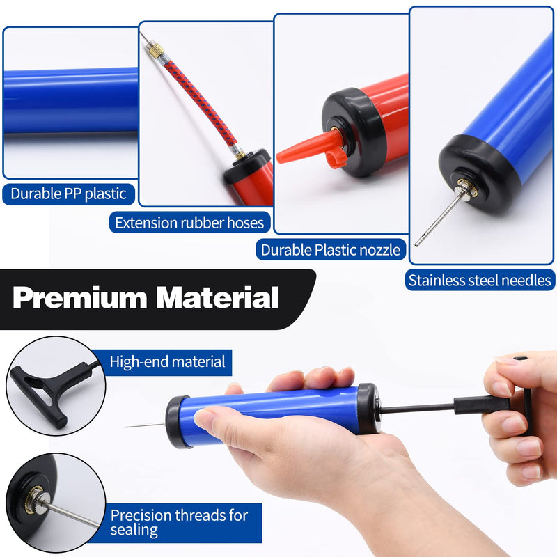 FGBNM Ball Pump Kit, Basketball Pump Air Pump with 20pcs Needles, Nozzle and Extension Hose, Air Ball Pump for Soccer Basketball Football Volleyball Swim Ring Balloon - BeesActive Australia