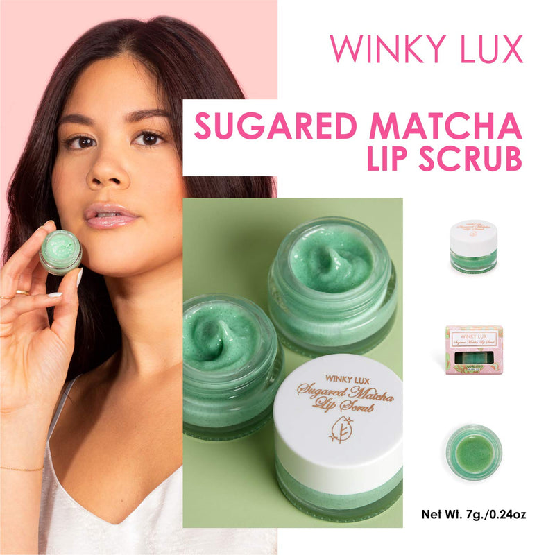 Winky Lux Sugared Matcha Lip Scrub | Exfoliating Lip Scrub with Green Tea Extract to Moisturize, Soften & Recharge Lips - BeesActive Australia