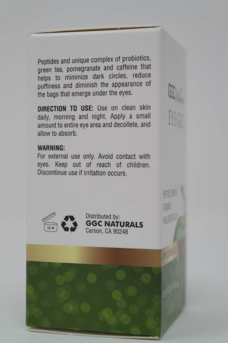 GGC Naturals Eye Gel for Appearance of Dark Circles, Puffiness, Wrinkles and Bags. - for Under and Around Eyes. Peptide Complex for anti-aging effect 0.5 fl oz - BeesActive Australia