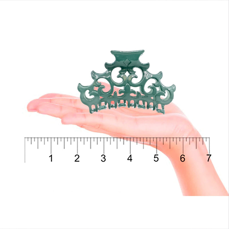 Camila Paris CP2403 French Hair Clip for Women, Large Green, Antique, Girls Hair Claw Clips Jaw Fashion Durable and Styling Hair Accessories for Women, Made in France Green 3.5" - BeesActive Australia