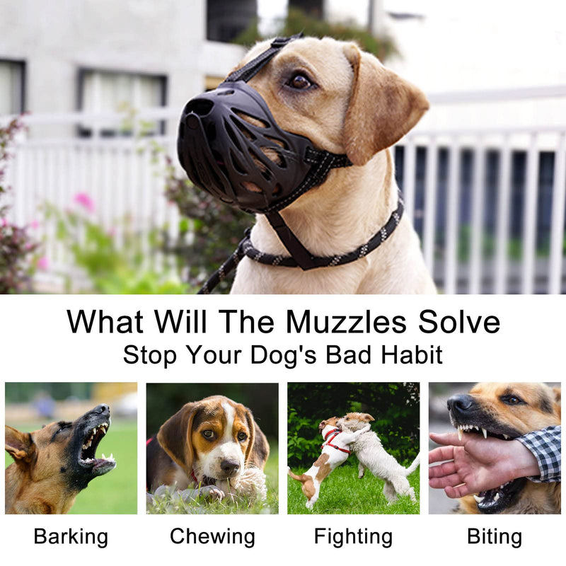 JIPIMON Dog Muzzle Prevents Biting Barking Chewing Breathable Drinkable Adjustable Basket Muzzle for Aggressive Small Medium Large Dogs 6 -Labrador - BeesActive Australia