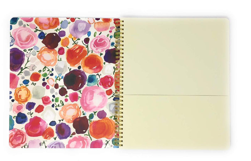 Kate Spade New York Large Spiral Notebook, 11" x 9.5" with Pocket and 160 College Ruled Pages, Quote- Flowers - BeesActive Australia