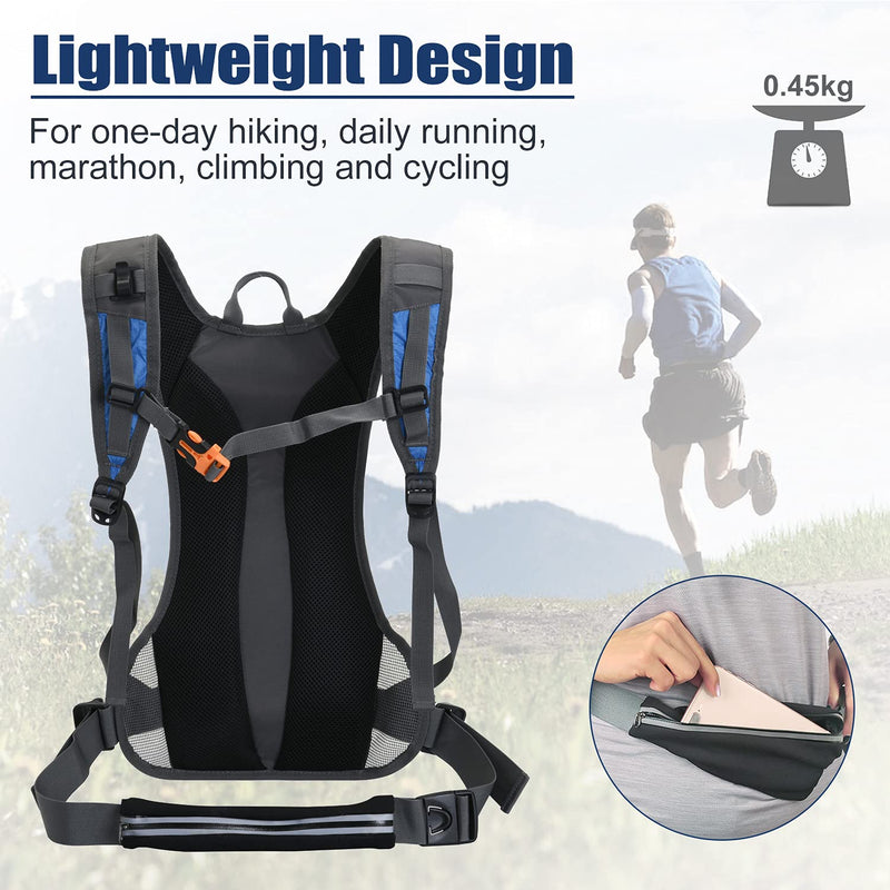 Hydration Backpack with 2L Leak-Proof Water Bladder, Water Backpack for Short Day Hikes, Day Trips and Cycling Blue - BeesActive Australia