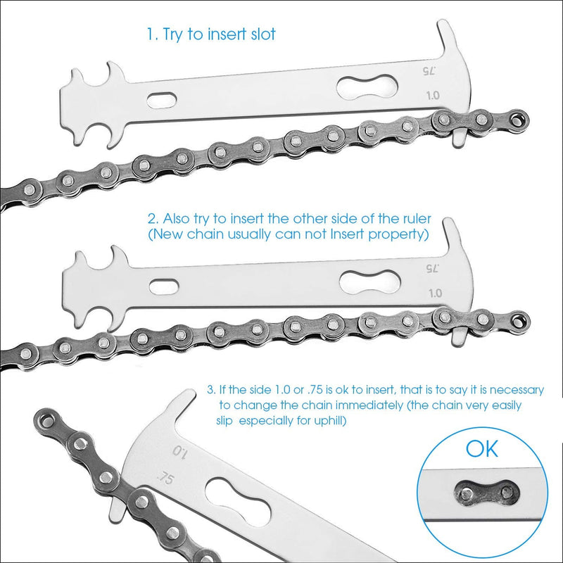 Multi-Function Bike Bicycle Cycling Mechanic Repair Kit - Chain Breaker and Chain Checker Include 6 Pairs Bicycle Missing Link for 6, 7, 8, 9, 10 Speed Chain, Reusable - BeesActive Australia