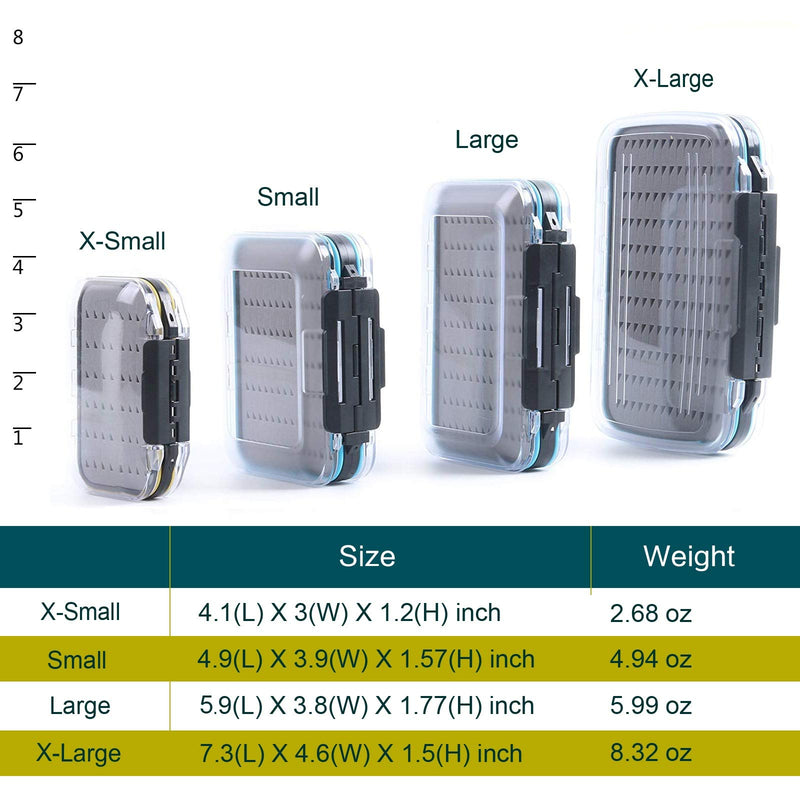 M MAXIMUMCATCH Maxcatch Fly Fishing Box Two-Sided Waterproof Easy Grip Foam Jig Fly Box Multiple Sizes X-Small-4.1''x 3''x 1.2'' - BeesActive Australia