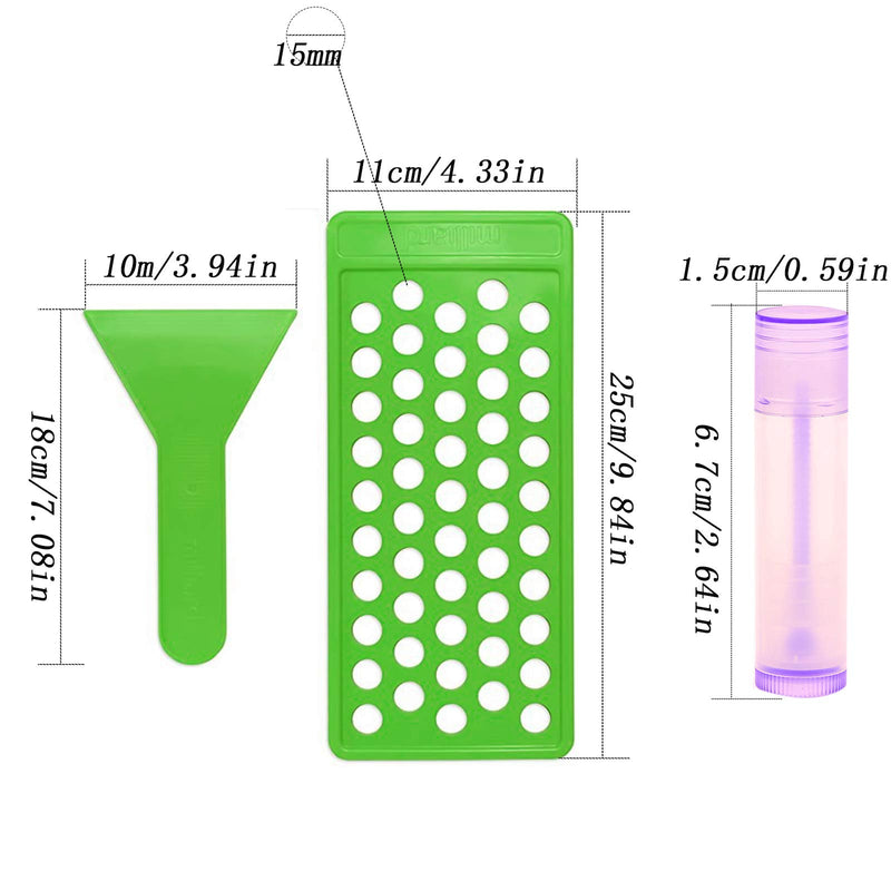 RONRONS Professional Lipsticks Filling Tray Kits, Including 1 Pieces Lip Balms Filling Tray 1 Pieces Spatula and 50 Pieces Empty Lip Balm Tubes with Caps DIY Lipstick Gifts for Women Grils Business Multi - BeesActive Australia