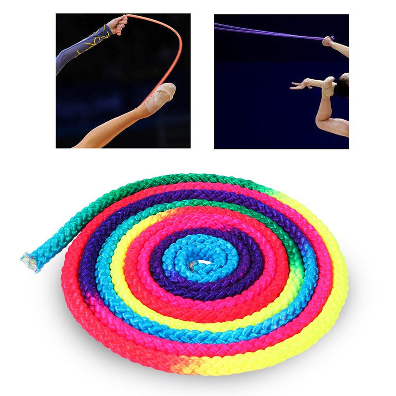 Gymnastics Rope, Rainbow Color Competition Arts Rope Rhythmic Gymnastics Rope Sports Training Rope for Kids Playing Fitness Home Deocr - BeesActive Australia