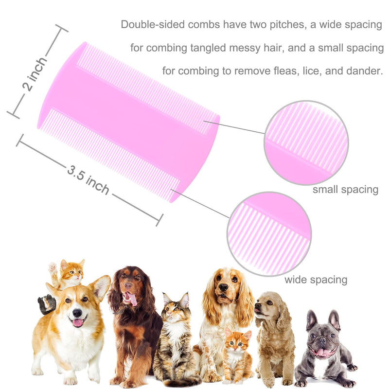 Lice Comb Flea Comb For Cats Dog Comb Pet Comb Set Metal Fine Tooth Comb Remove Tear Marks Float Hair Dandruff (C) C - BeesActive Australia