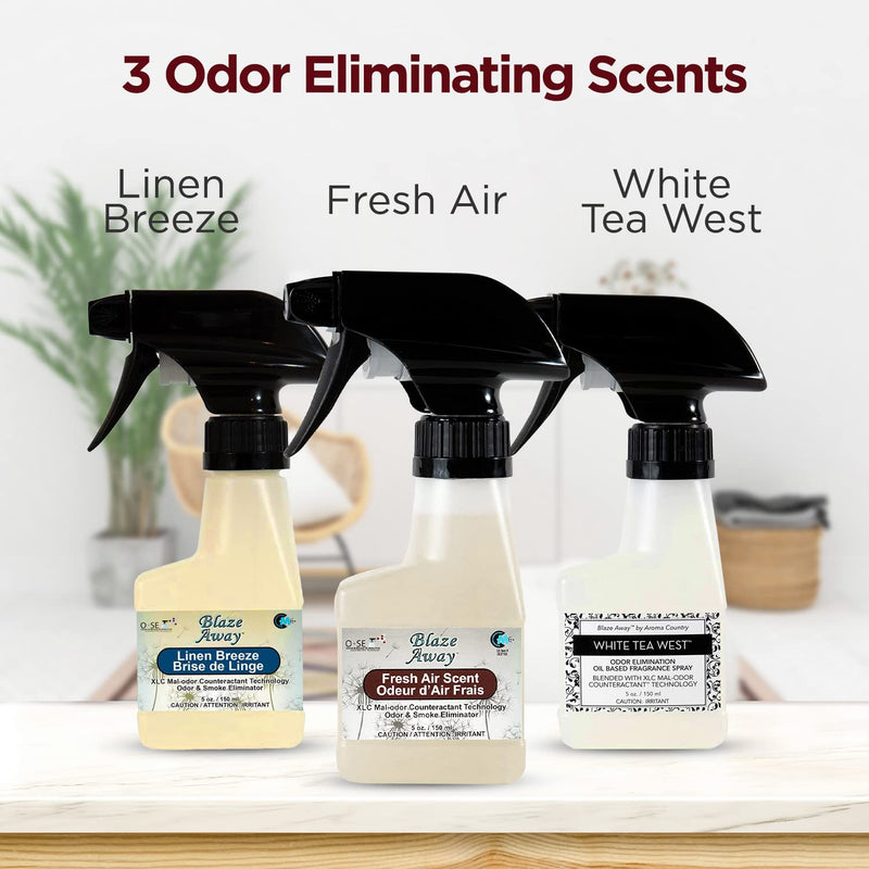 Blaze Away Commercial Air Freshener / Odor Eliminator & Smoke Neutralizer Spray - Professional Odor Removal - Cleans Strong Odors on a Molecular Level - Long Lasting Scent - 5oz Sprayer Fresh Air 5 Ounce (Pack of 1) - BeesActive Australia