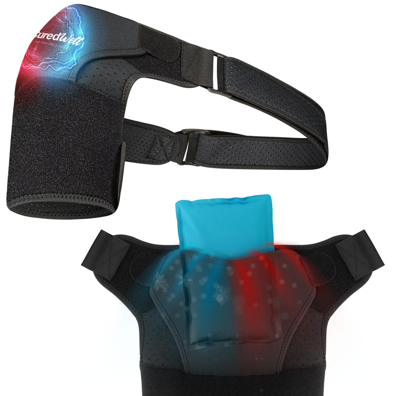 CUREDWELL - Shoulder Brace Sling for Men & Women - Torn Rotator Cuff & Shoulder Support Brace for Shoulder Pain Relief & Injury Healing - Adjustable Unisex Shoulder Sling Compression Sleeve (Medium) Medium - BeesActive Australia