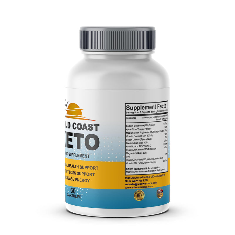 Gold Coast Keto - Weight Loss Formula/All Natural - 60 Capsules / 1 Month Supply - BeesActive Australia
