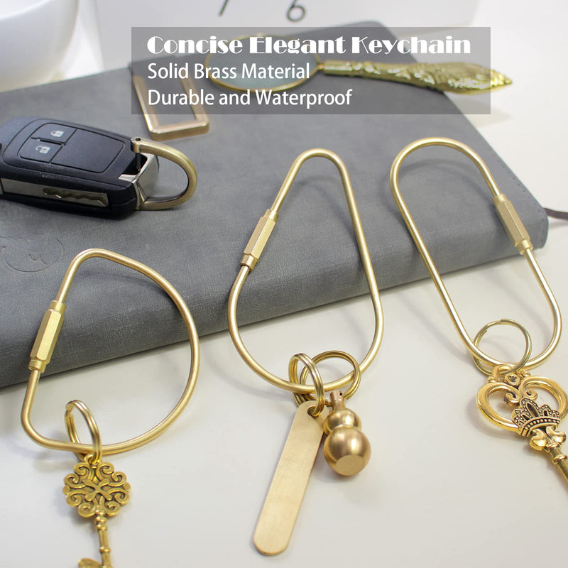 CMVFYL 3PCS Brass Screw Lock Keychain-Simple Style Heavy Duty Car Key Organizer, Universal Key Fob Holder for Men Women, Gold Gold1 - BeesActive Australia