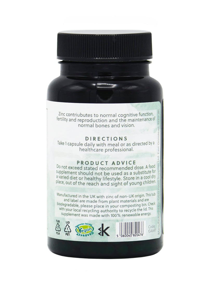 Zinc & Copper Supplement | 15mg Zinc & 1mg Copper per Capsule | 60 Vegan Capsules | G&G Vitamins - BeesActive Australia