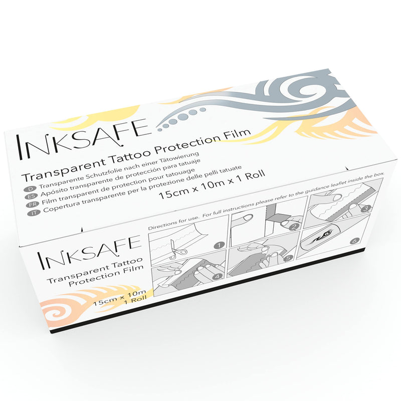 Inksafe Transparent Tattoo Protection Film 15cm x 10m x 1 Roll – Adhesive Aftercare Fixation Bandage for Fresh Tattoos - BeesActive Australia