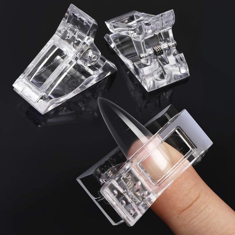 MIKIMIQI 5 Pcs Poly Gel Quick Building Nail Tips Clip Plastic Transparent Finger Extension UV LED Builder Finger Extension Clip Nail Tips Clips for Quick Building DIY Manicure Nail Art Tool - BeesActive Australia