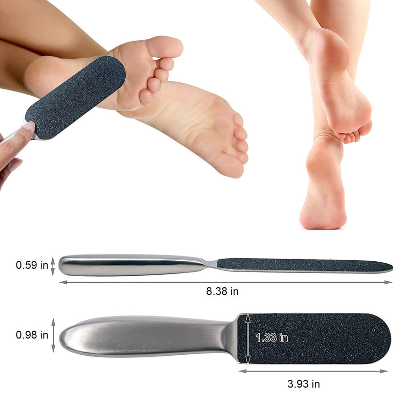 Professional Pedicure Foot File and Callus Remover for Hard Skin, Stainless Steel Foot Rasp File with Ten Free Refill Grits Replacement Pads with Two Sides Simple Bath Pedicure Salon Foot Scrubber(21) 1 count (Pack of 1) - BeesActive Australia