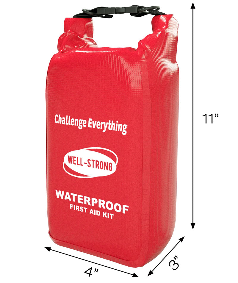 WELL-STRONG Survival First Aid Kit 123pcs Waterproof Boat Emergency Kit for Fishing Kayaking Boating Swimming Camping Rafting Beach Ws014-red - BeesActive Australia