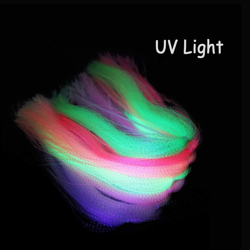 Tigofly 14 Packs 7 Colors UV Crystal Flash Holographic Tinsel Krystal Twisted Flashabou Sparkle Streamer Fly Tying Materials - BeesActive Australia