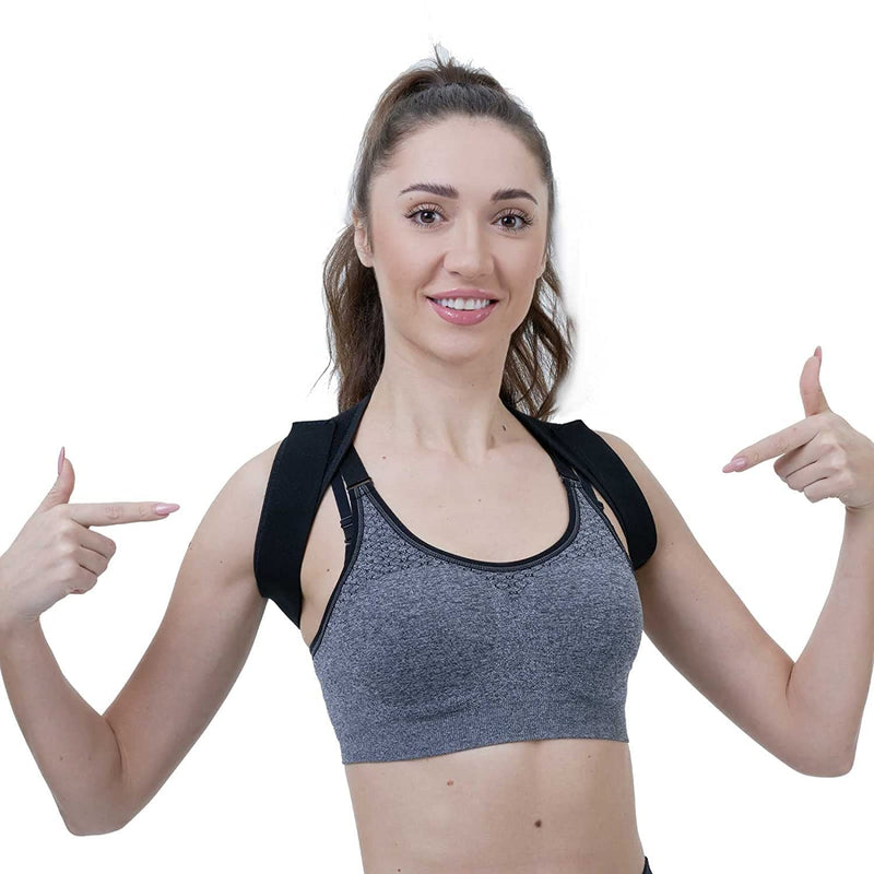 Posture Corrector for Women and Men,Adjustable Upper Back Brace, Breathable Back Support straightener, Providing Pain Relief from Lumbar, Neck, Shoulder, and Clavicle, Back Large - BeesActive Australia