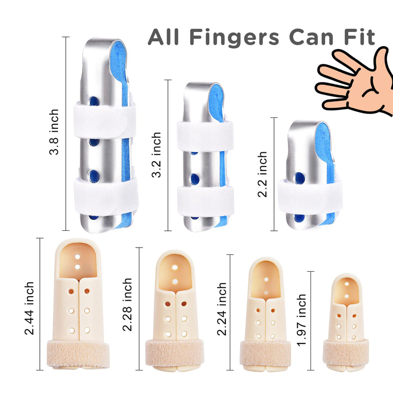 Sopito Finger Splint, 7PCS Finger Support Brace Finger Stabilizer for Broken Fingers Straightening Arthritis Knuckle Immobilization，Blue - BeesActive Australia