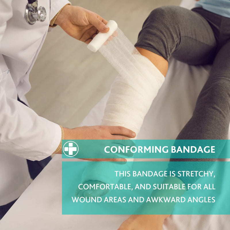 Reliform REL432 Conforming Bandage, 7.5 cm W x 4 m L, White - pack of 10 7.5cm x 4m Single - BeesActive Australia