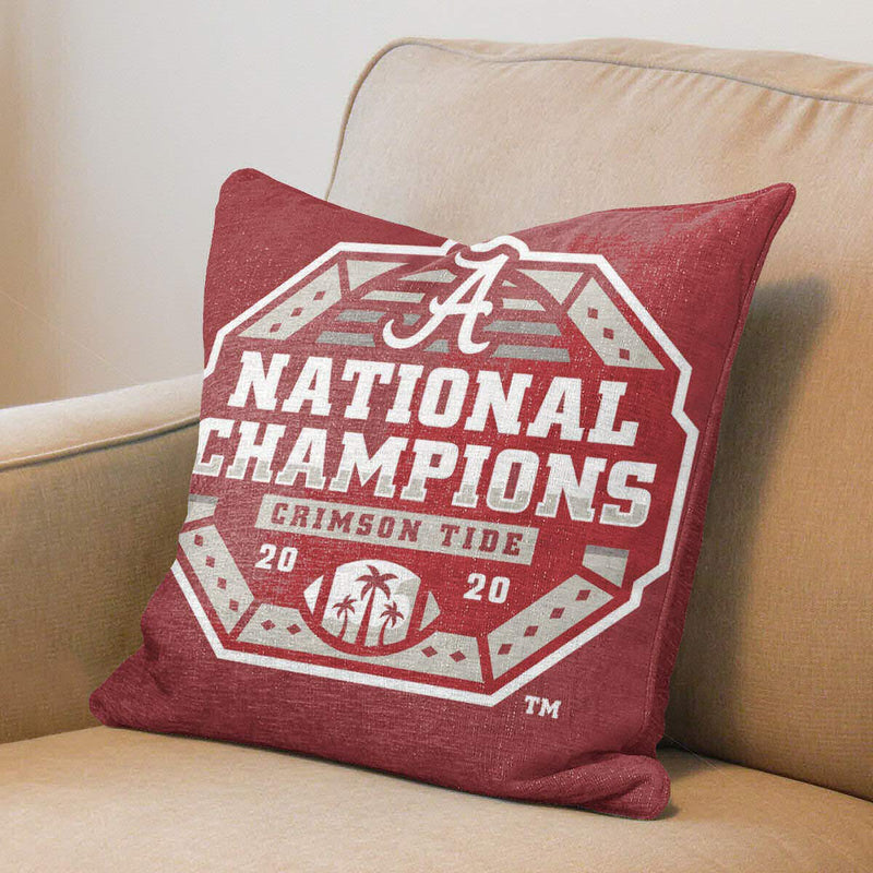 College Flags & Banners Co. Alabama Crimson Tide 2020 Football National Champs Logo Pillow - BeesActive Australia