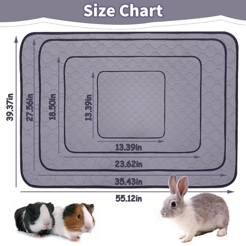 BNOSDM Guinea Pig Cage Liner Set Large Washable Hamster Fleece Bedding Anti-Slip Reusable Bunny Pee Pads with Garbage Bag Super Absorbent Small Animals Mats for Rabbits Chinchilla Hedgehog 23.6x18.5 inch (Pack of 2) - BeesActive Australia