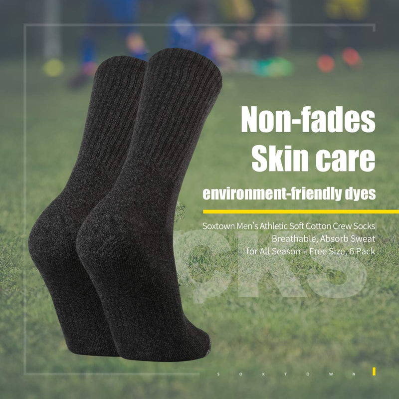 Sox Town Men's Moisture Wicking Control Breathable Performance Cotton Work Cushion Crew Socks 13-15 Darkgrey - BeesActive Australia
