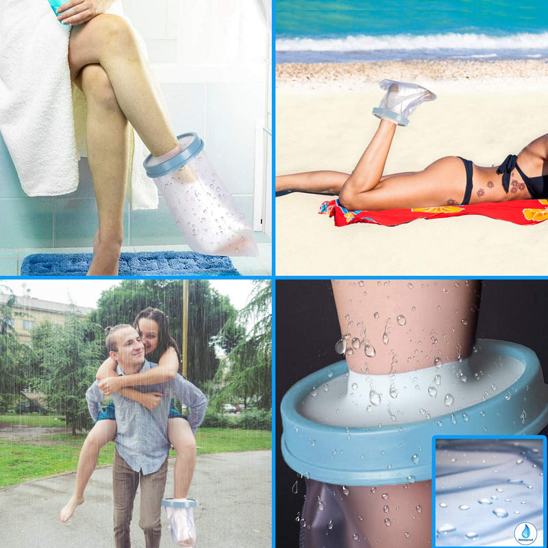 Aozzy Waterproof Foot Cast Cover for Shower Bath Watertight Cast Covers for Adult Broken Surgery Foot and Ankle Reusable - BeesActive Australia