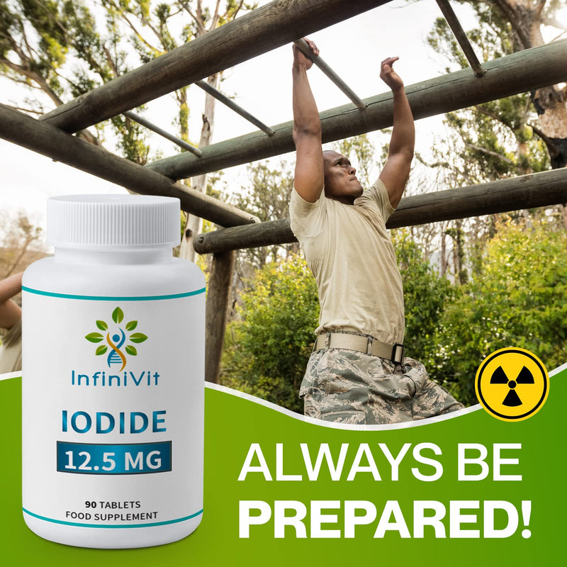 Iodine Tablets 12.5mg, Lugols Iodine Tablets, High Strength Iodine and Potassium Iodide, 90 Vegan Tablets, GMO and Gluten Free - BeesActive Australia