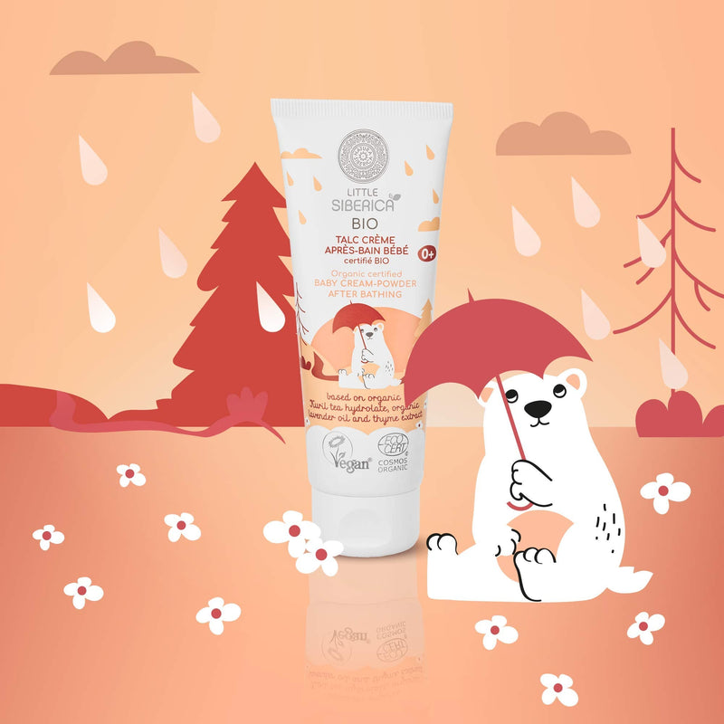 Natura Siberica Little Siberica. Organic Certified Baby Cream-Powder After Bathing, 75 ml - BeesActive Australia