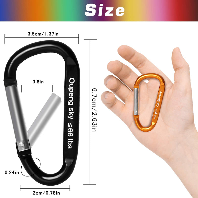 12PCS Carabiner Keychain Clip - Aluminum Caribeener Key Clip ,D Ring Shape Nonlocking Carabeaner Hook Buckle,Multi-Function Spring Snap Key Clips Tool for Home,Camping,Hiking,Traveling,Backpack - BeesActive Australia