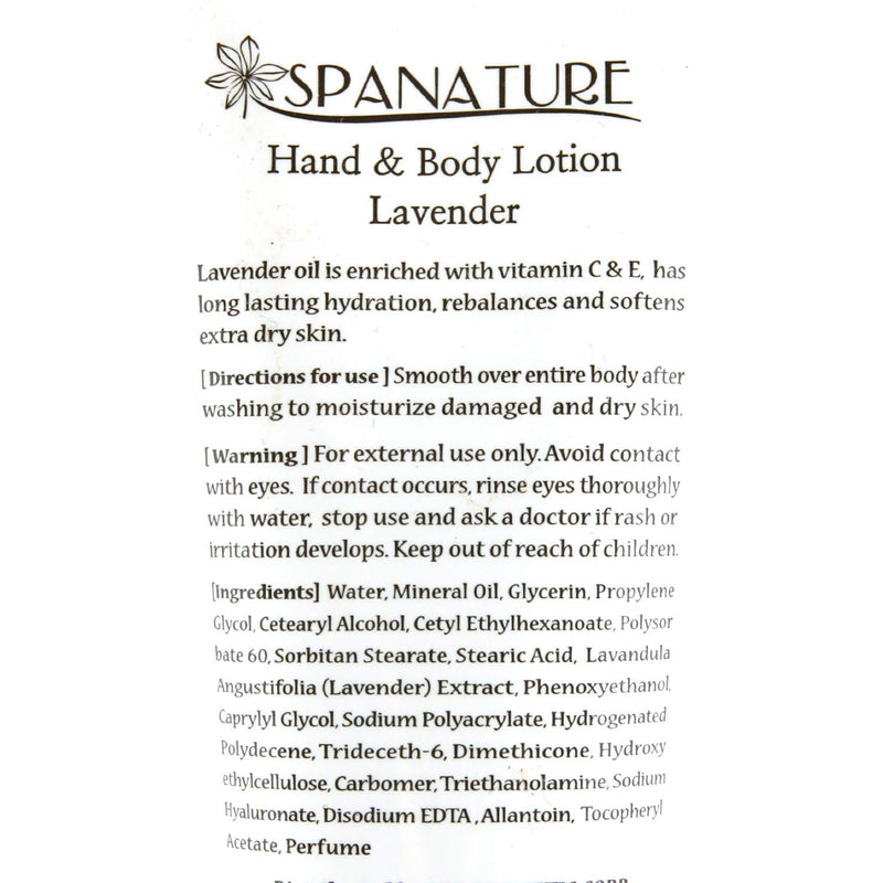 Spanature Lavender Hand & Body Lotion Travel Size Selection Made In Korea 75 ml/2.53oz (4pcs) - BeesActive Australia