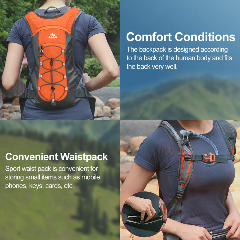 Hydration Backpack with 2L Leak-Proof Water Bladder, Water Backpack for Short Day Hikes, Day Trips and Cycling Yellow - BeesActive Australia