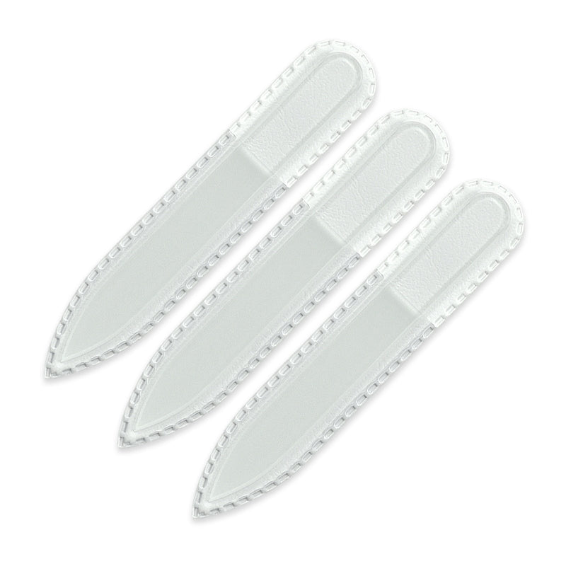 Mont Bleu Small Premium Glass Nail File - Genuine Czech Tempered Glass - Handmade in Czech Republic - Best Crystal Nail File for Nail Care set of 3 - BeesActive Australia