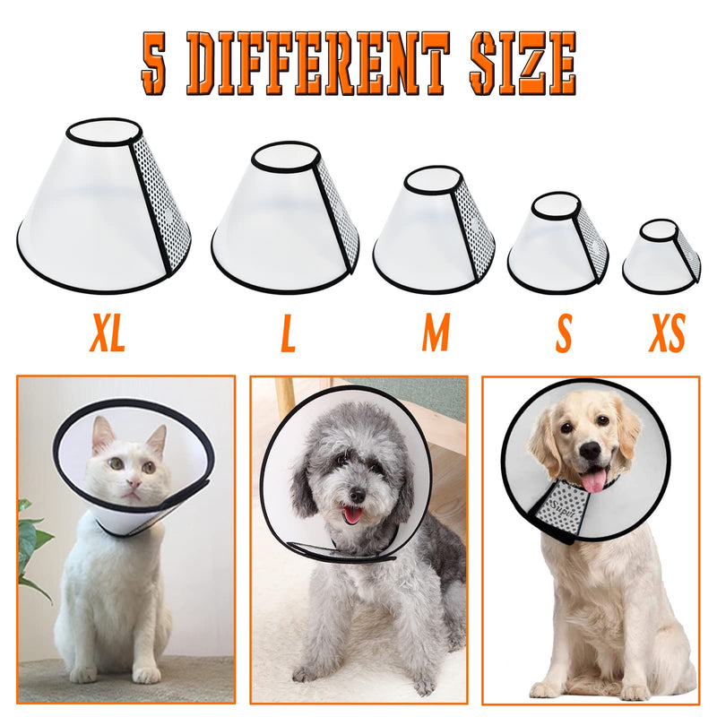 Care4U Dog Cone Collar Soft, Cat Cone Collar for After Surgery Anti-Bite Lick,Elizabethan Collar for Large Dogs Medium Dogs Small Dogs,Translucent Reusable Soft Dog Cone 13-14.2" - BeesActive Australia