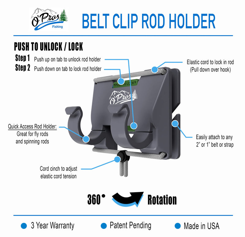 O'Pros Belt Clip Rod Holder with Slide Lock - BeesActive Australia